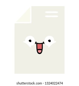 flat color retro cartoon of a sheet of paper 