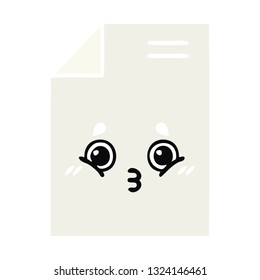 flat color retro cartoon of a sheet of paper 