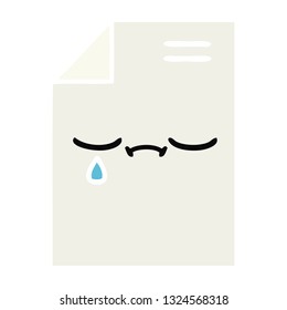 flat color retro cartoon of a sheet of paper 