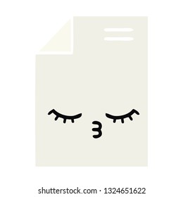 desenho animado retro de cor plana de uma folha de papel 