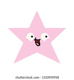 flat color retro cartoon of a star fish