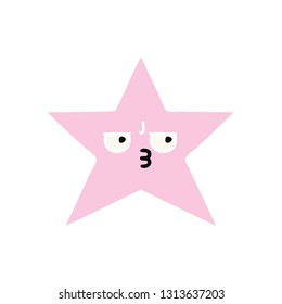 flat color retro cartoon of a star fish