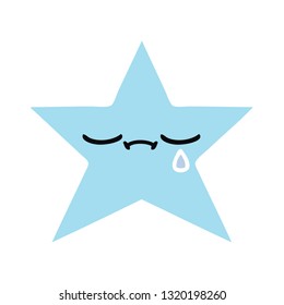 flat color retro cartoon of a star fish