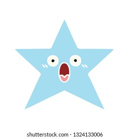 flat color retro cartoon of a star fish