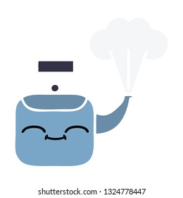 dibujos retro a color plano de un hervidor de vapor