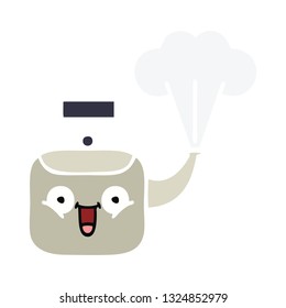 dibujos retro a color plano de un hervidor de vapor