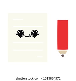 dibujo retro a color plano de un ensayo