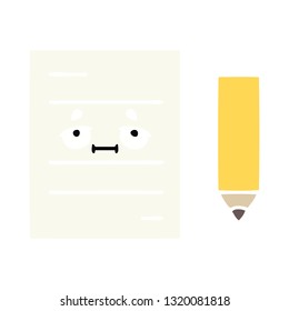 dibujo retro a color plano de un ensayo