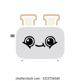 flat color retro cartoon of a of a toaster