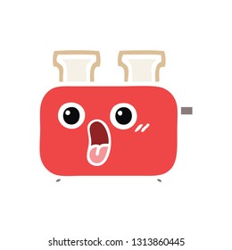 dibujos retro a color plano de un tostador