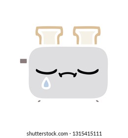 flat color retro cartoon of a of a toaster