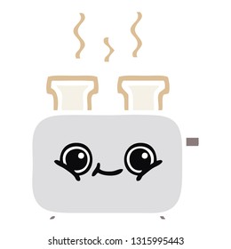 flat color retro cartoon of a of a toaster