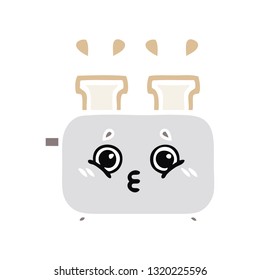 flat color retro cartoon of a of a toaster