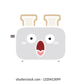 flat color retro cartoon of a of a toaster