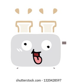 flat color retro cartoon of a of a toaster