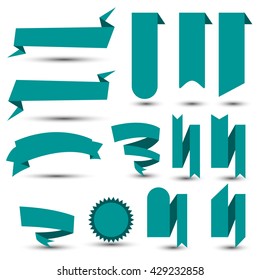 Flat Color Ribbons on isolated background