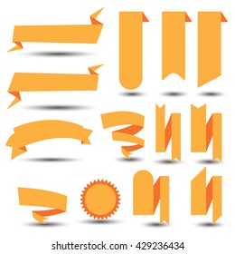 Flat Color Ribbons on isolated background