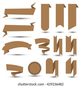 Flat Color Ribbons on isolated background
