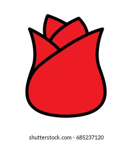 flat color rose icon