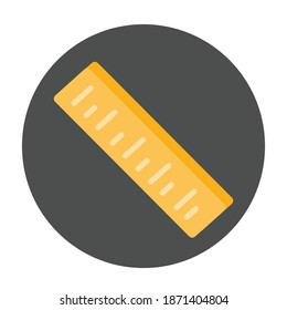 Flat color ruler icon on dark background. Fully editable. Royalty free.