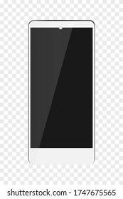Flaches, farbiges Schleudern von Vektorgrafiken Modernes Smartphone mit transparentem Hintergrund
