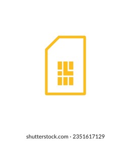Flat color sim card icon symbol vector Illustration.
