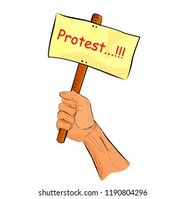 Flat color Sketchy Illustration for Demonstration or Protest
