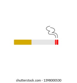 flat color smoking cigarette vector. smoking area.