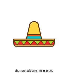 Icono Sombrero de color plano
