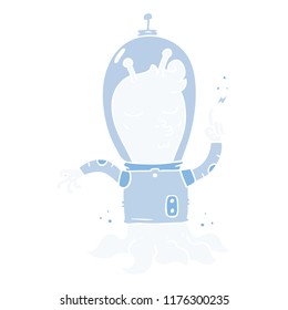 flat color style cartoon alien