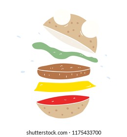 flat color style cartoon amazing burger