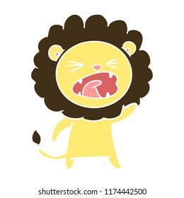 flat color style cartoon angry lion