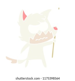 caricatura de estilo de color plano zorro fastidiado