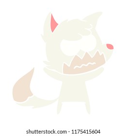 flat color style cartoon annoyed fox
