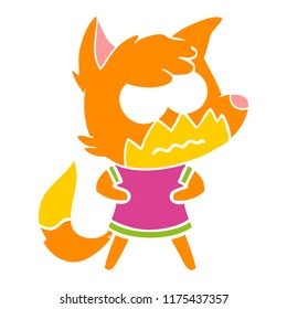 flat color style cartoon annoyed fox