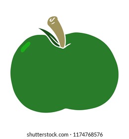 flat color style cartoon apple