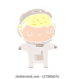 flat color style cartoon astronaut