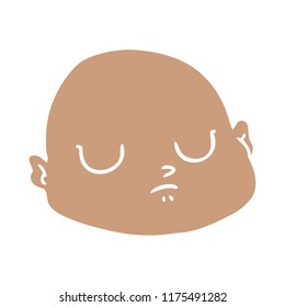 flat color style cartoon bald man