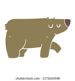 flat color style cartoon bear