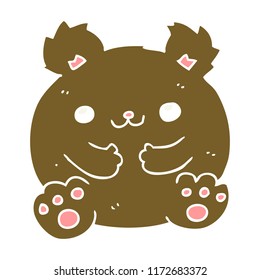 flat color style cartoon bear
