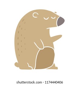 flat color style cartoon bear