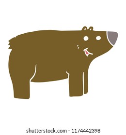 flat color style cartoon bear
