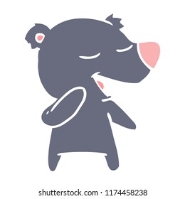 flat color style cartoon bear