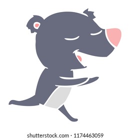 flat color style cartoon bear