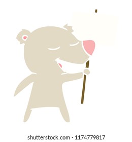 oso de dibujos animados de color plano