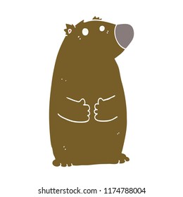oso de dibujos animados de color plano