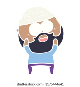 flat color style cartoon bearded man
