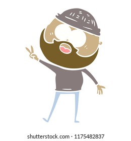 flat color style cartoon bearded man