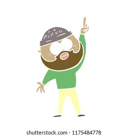 flat color style cartoon bearded man