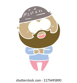flat color style cartoon bearded man